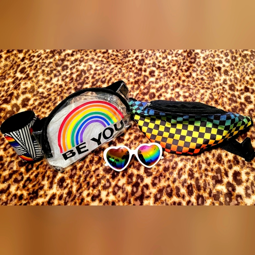 PRIDE Rainbow Fanny Pack Bundle NEW - Picture 1 of 13